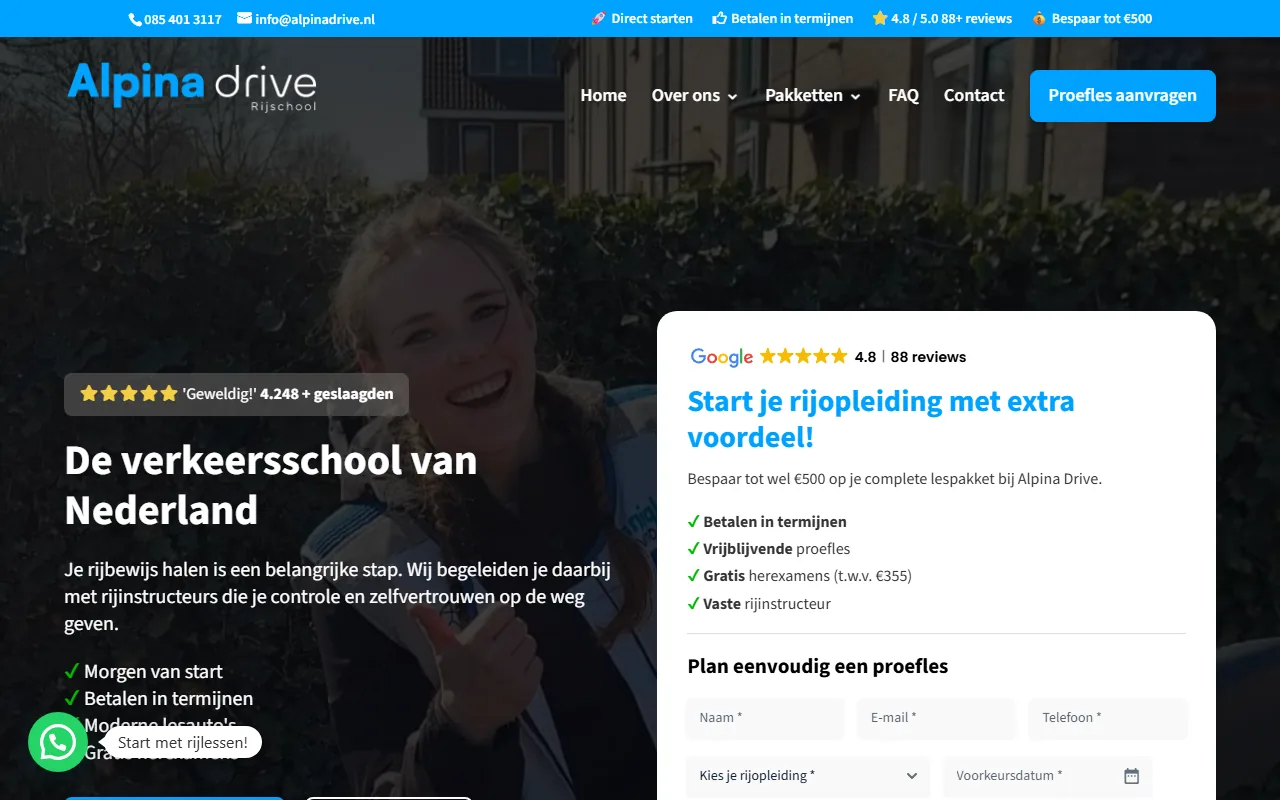 Website van Alpina Drive