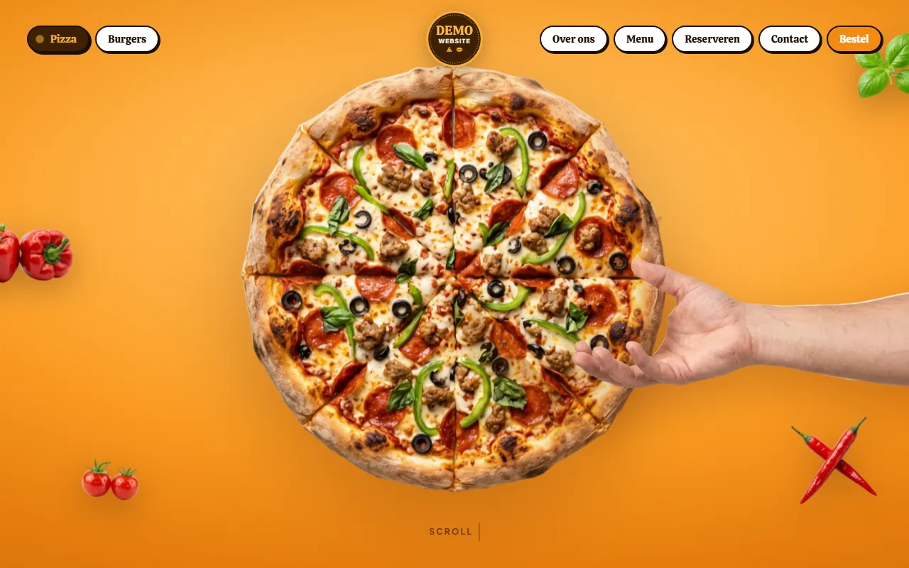 Website van Pizza & Burgers