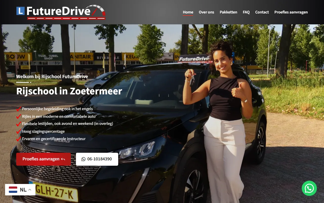 Website van Rijschool FutureDrive
