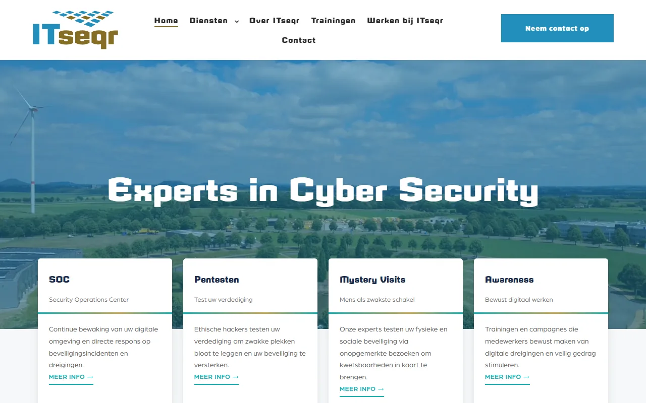 Website van ITseqr op laptop en telefoon
