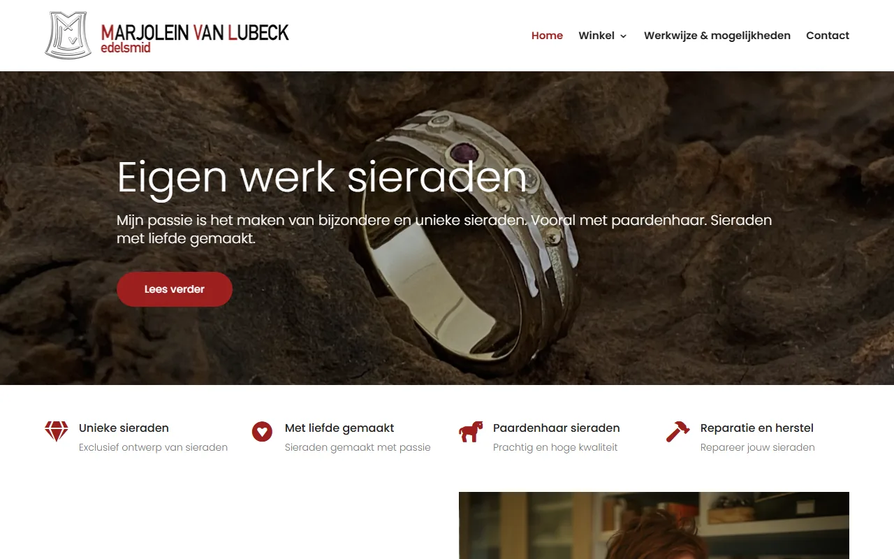 Website van Atelier Marjolein van Lubeck op laptop en telefoon