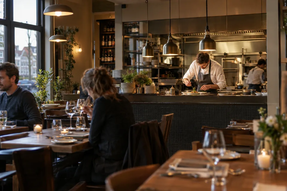 Gedekte tafels in een restaurant