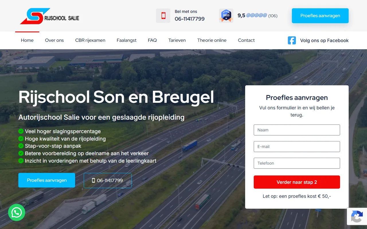 Website van Autorijschool Salie