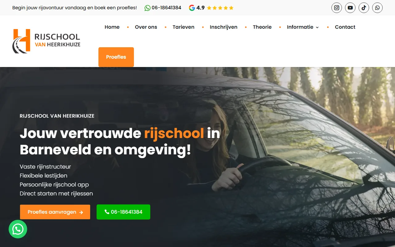Website van Rijschool van Heerikhuize