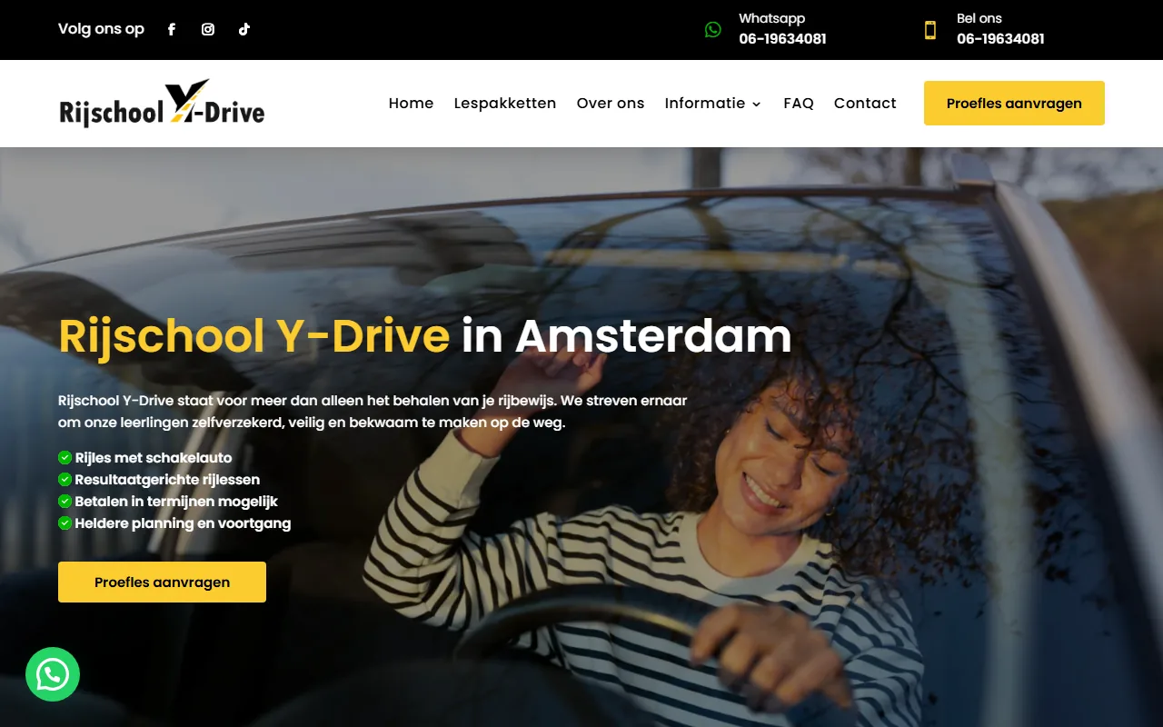 Website van Rijschool Y-Drive